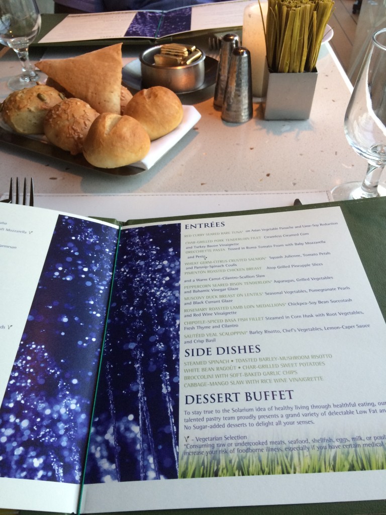 Dinner at the Solarium Bistro aboard Royal Caribbean’s Oasis of the